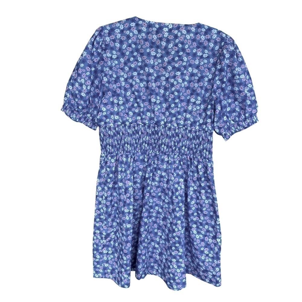 On 34th Women's Printed Cotton Zip-Front Puff-Sleeve Dress, Large - Picture 6 of 11